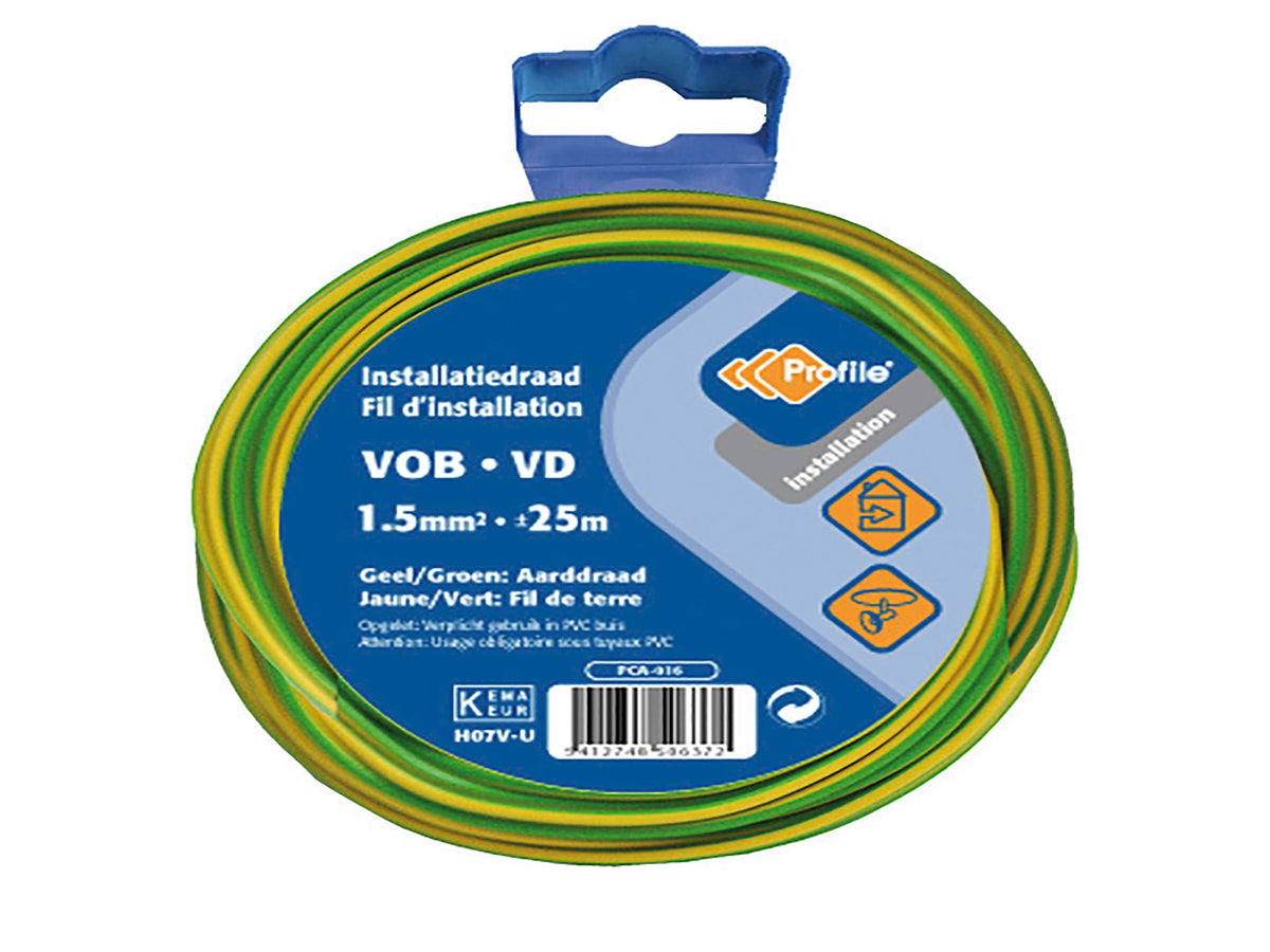 Profile VOB-kabel 1,5mm² 25m geel-groen
