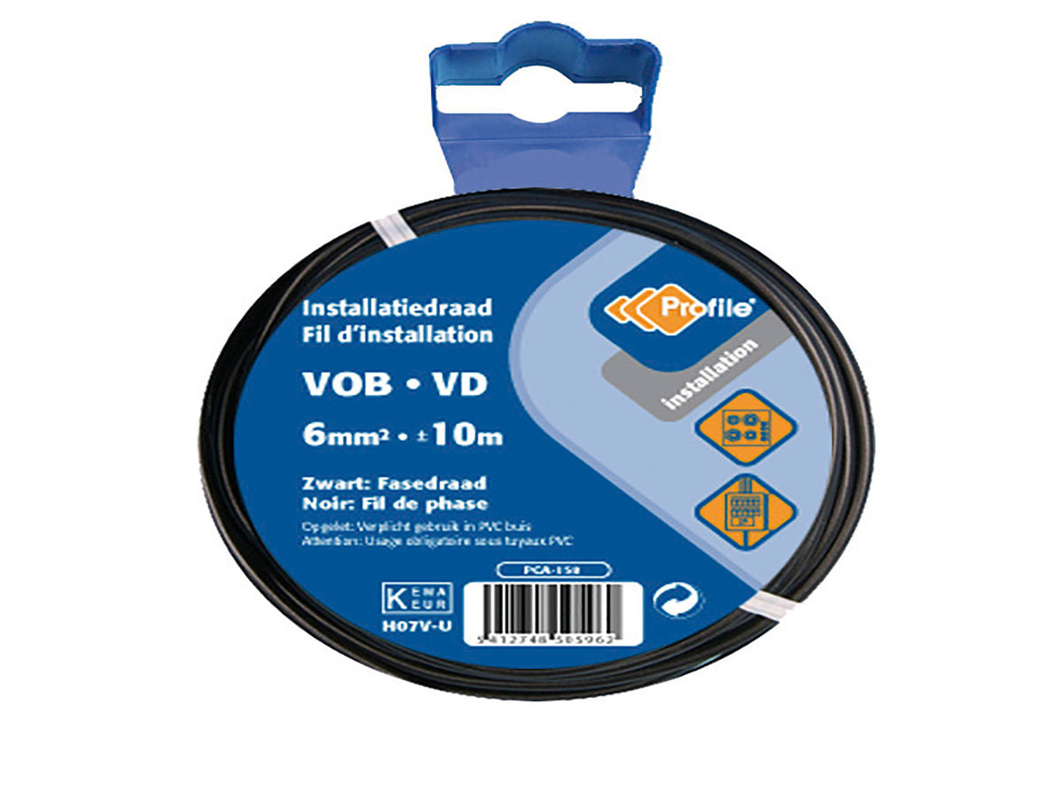 Profile VOB-kabel 6mm² 10m zwart