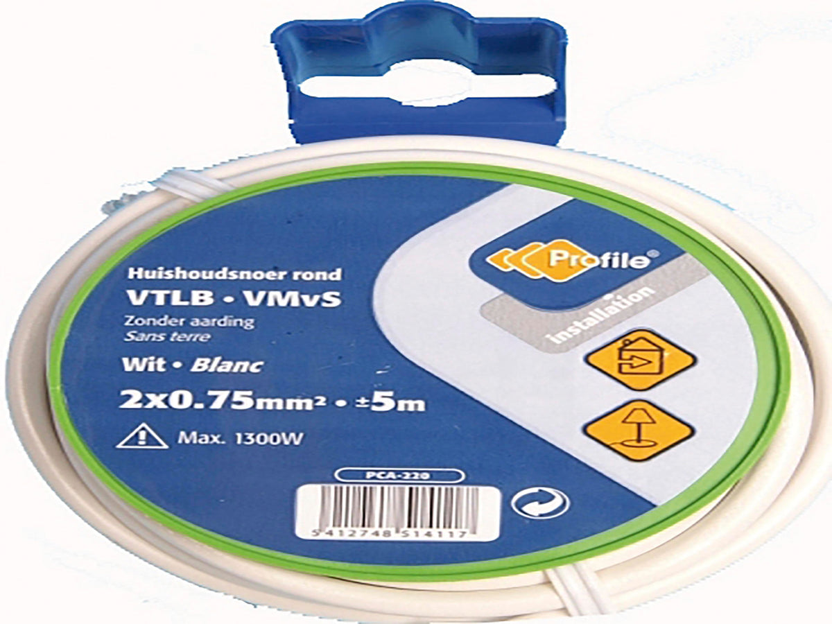 Profile VTLB-draad 2G 0,75mm² 5m wit