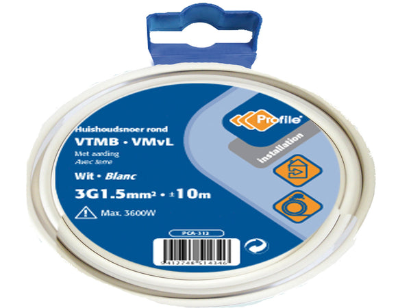 Profile Fil VTMB 3G 1,5mm² 10m blanc
