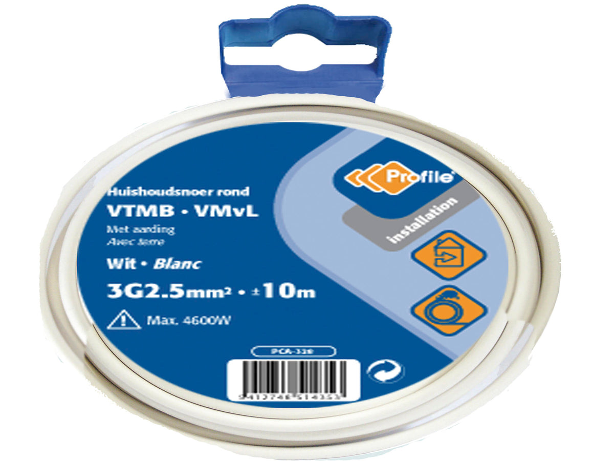 Profile VTMB-draad 3G 2,5mm² 10m wit
