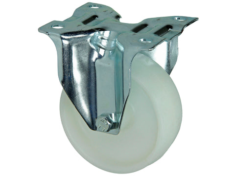 Mack Vast wiel 100mm met plaat en glijlager nylon