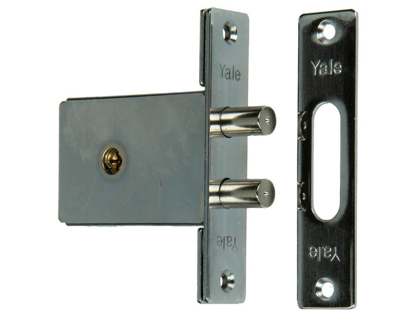 Yale Serrure à mortaiser avec clé en croix dormant double rond avec accessoires de fixation