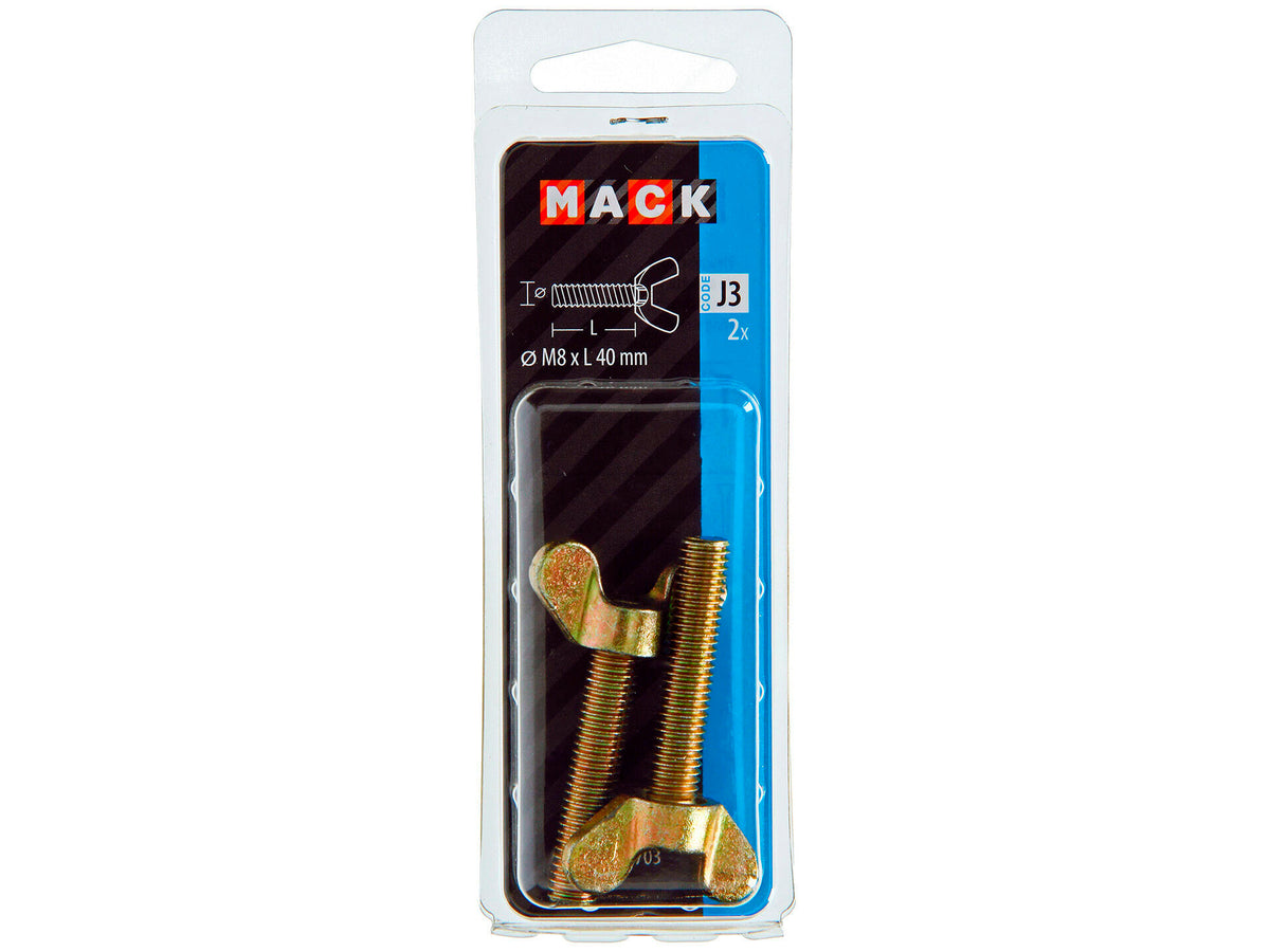Mack Vleugelschroeven 40x8 mm geelverzinkt 2 stuks