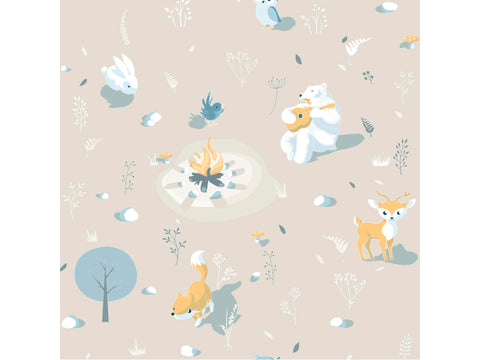 Vliesbehang animals beige 53cm x 10m