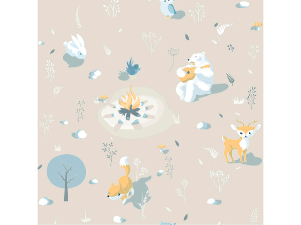 Vliesbehang animals beige 53cm x 10m