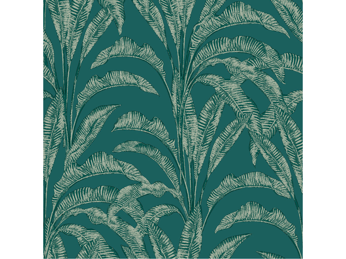 Vliesbehang blad groen 53cm x 10m