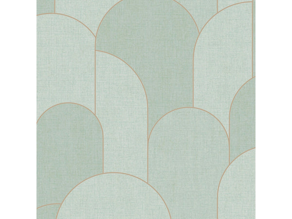 Vliesbehang geo arche groen 53cm x 10m