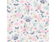 Vliesbehang vlinders en bloemen roze 53cm x 10m