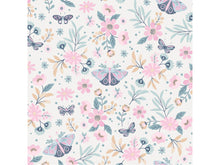 Vliesbehang vlinders en bloemen roze 53cm x 10m