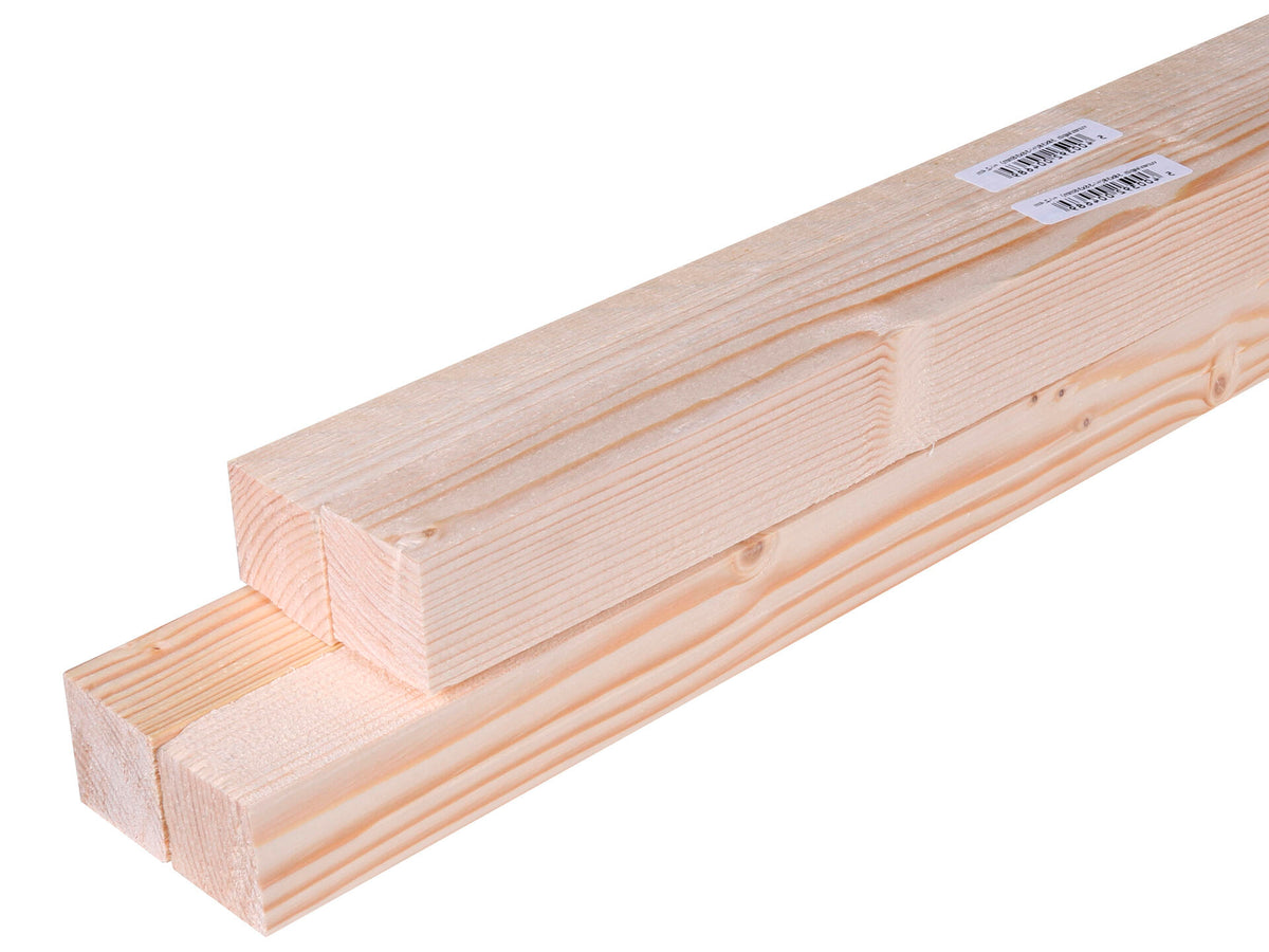 Vurenhout ruw 38x38 mm 300cm