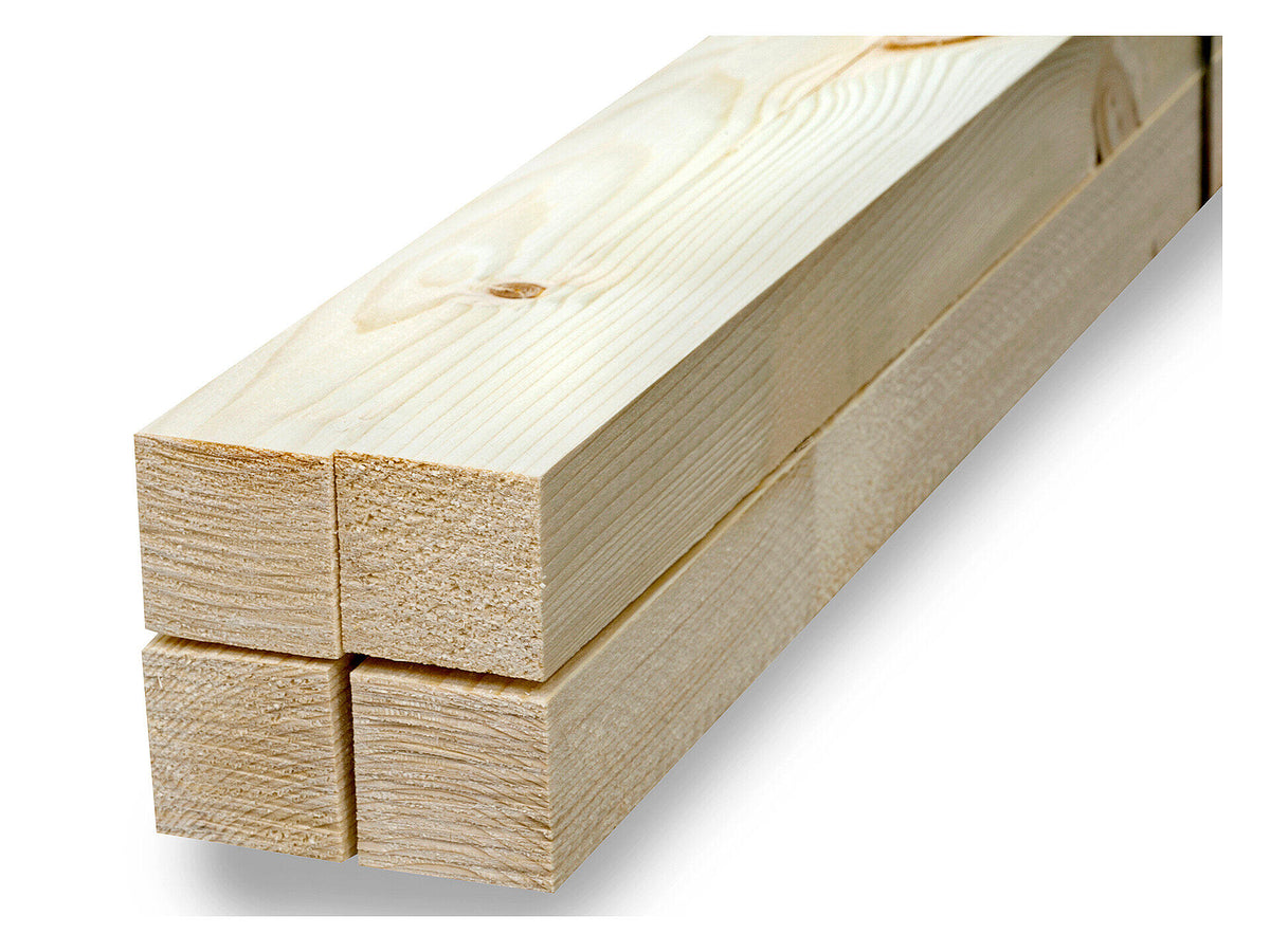 Vurenhout ruw 46x46 mm 330cm 4 stuks