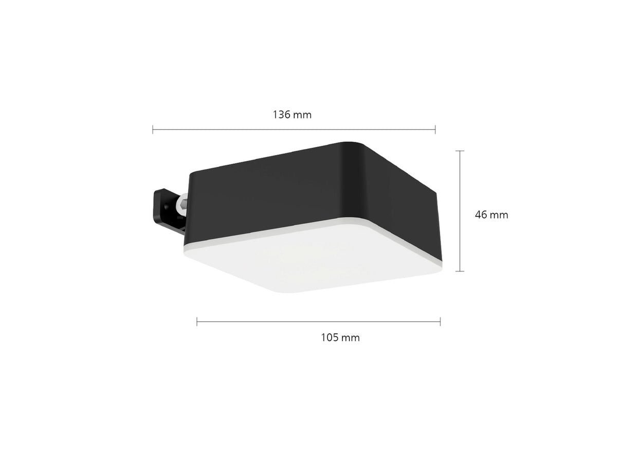 Philips Vynce wandlamp vierkant solar 1,5W zwart