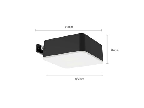 Philips Vynce wandlamp vierkant solar 1,5W zwart