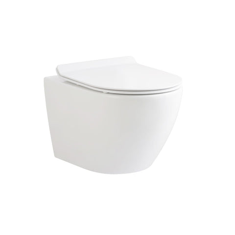 BELVIT hang-wc randloos D-vorm met softclose zitting 49cm glanzend wit, wc-potten — SKU MB-27634-31167, EAN 5404029133872