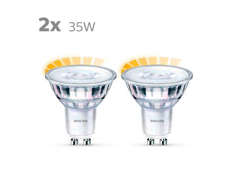Philips WarmGlow LED spot GU10 2,6W dimbaar 2 stuks