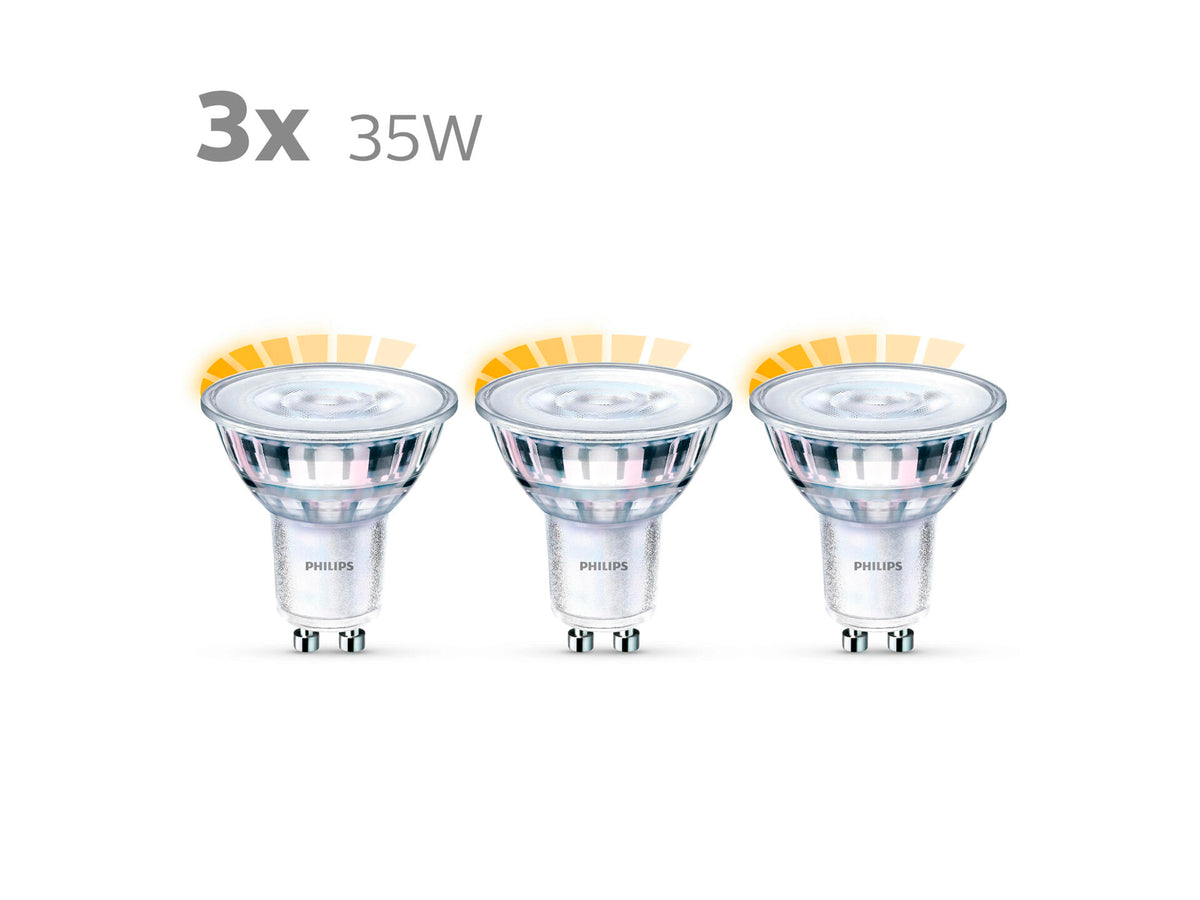 Philips WarmGlow LED spot GU10 2,6W dimbaar 3 stuks