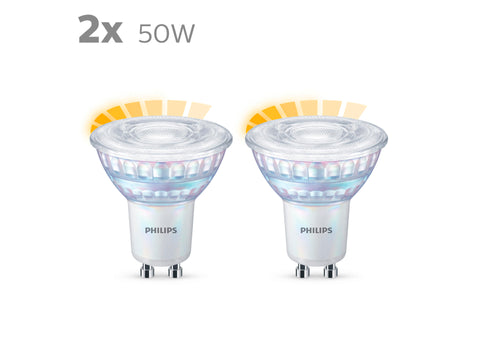 Philips WarmGlow LED spot GU10 3,8W dimbaar 2 stuks