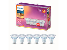 Philips Warmglow spot LED GU10 3,8W dimmable blanc chaud 6 pièces