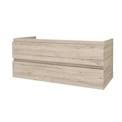 BELVIT ARONA Wastafelonderkast badkamer wastafelmeubel 120cm hangend 2 lades Softclose Licht hout