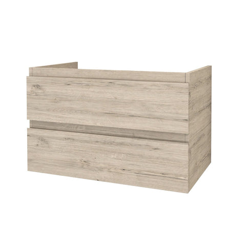 BELVIT ARONA Wastafelonderkast badkamer wastafelmeubel 80cm hangend 2 lades Softclose Licht hout, wastafelonderkasten — SKU MB-27551-31084, EAN 5404029125921