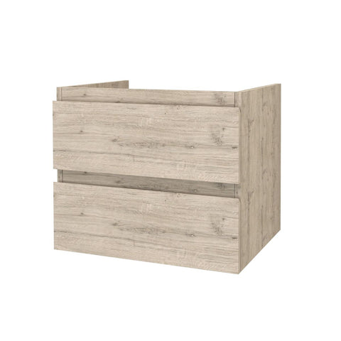 BELVIT ARONA Wastafelonderkast badkamer wastafelmeubel 60cm hangend 2 lades Softclose Licht hout, wastafelonderkasten — SKU MB-27553-31086, EAN 5404029125945