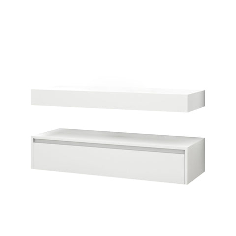 BELVIT LINUVA wastafelonderkast 120 cm mat wit dubbele onderkastset MDF wandmontage badkamermeubel modern, wastafelonderkasten — SKU MB-27626-31159, EAN 5404029128502