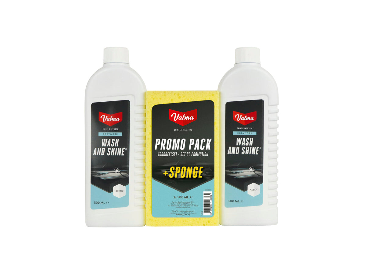 Valma Wash and Shine autoshampoo 2x500ml + Spons