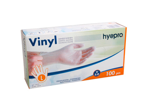 Wegwerphandschoenen L vinyl 100 stuks