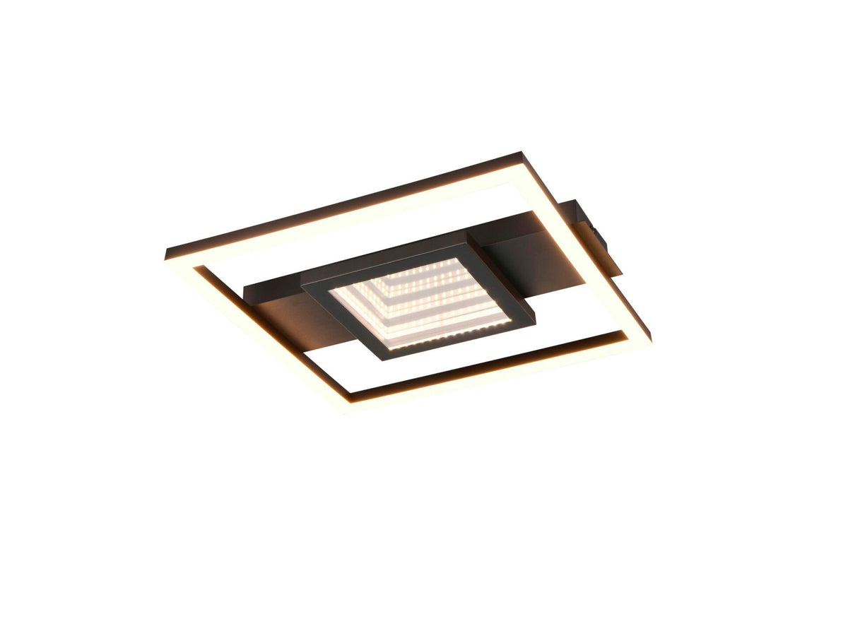 Reality Wheeler LED plafondlamp vierkant 16W mat zwart