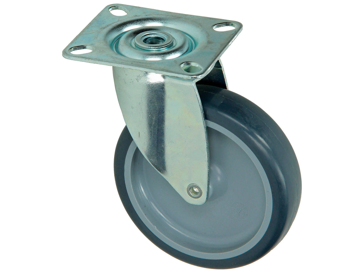 Mack Wiel 100mm met plaat en dubbele kogellager rubber