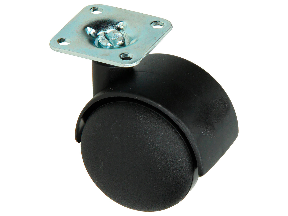 Mack Wiel dubbel 50mm met plaat polyamide