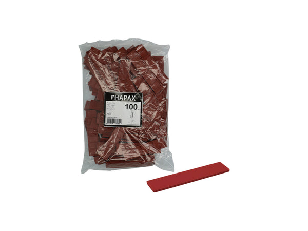 Cale plat 95x22x3 mm rouge 100 pièces