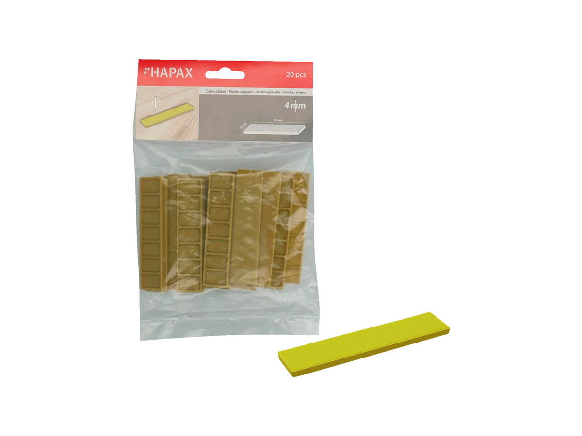 Wig plat 95x22x4 mm geel 20 stuks