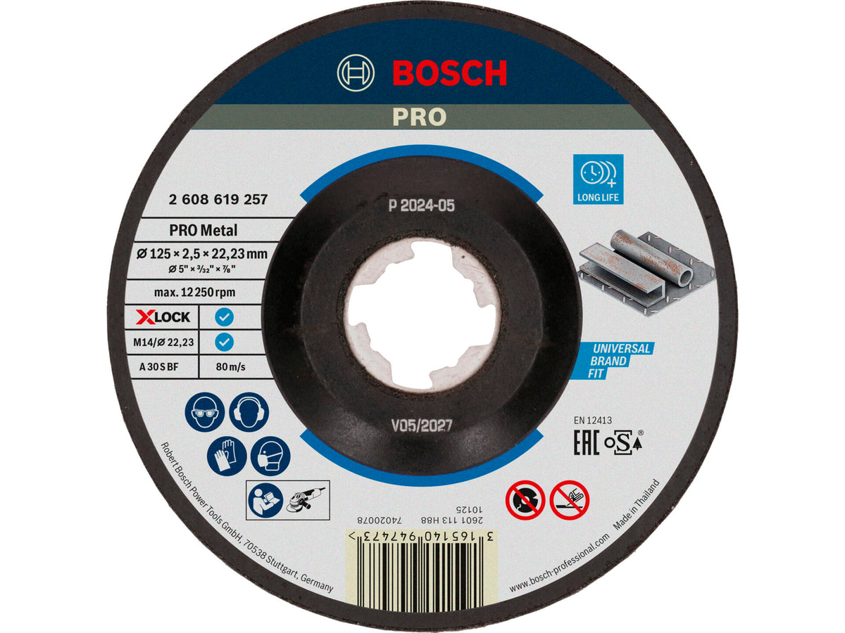 Bosch Professional X-Lock Expert doorslijpschijf metaal 125x2,5x22,23 mm gebogen