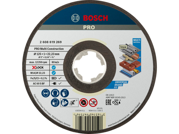 Bosch Professional X-Lock Multiconstruction disque à tronnonçer 125x1x22,23 mm plat