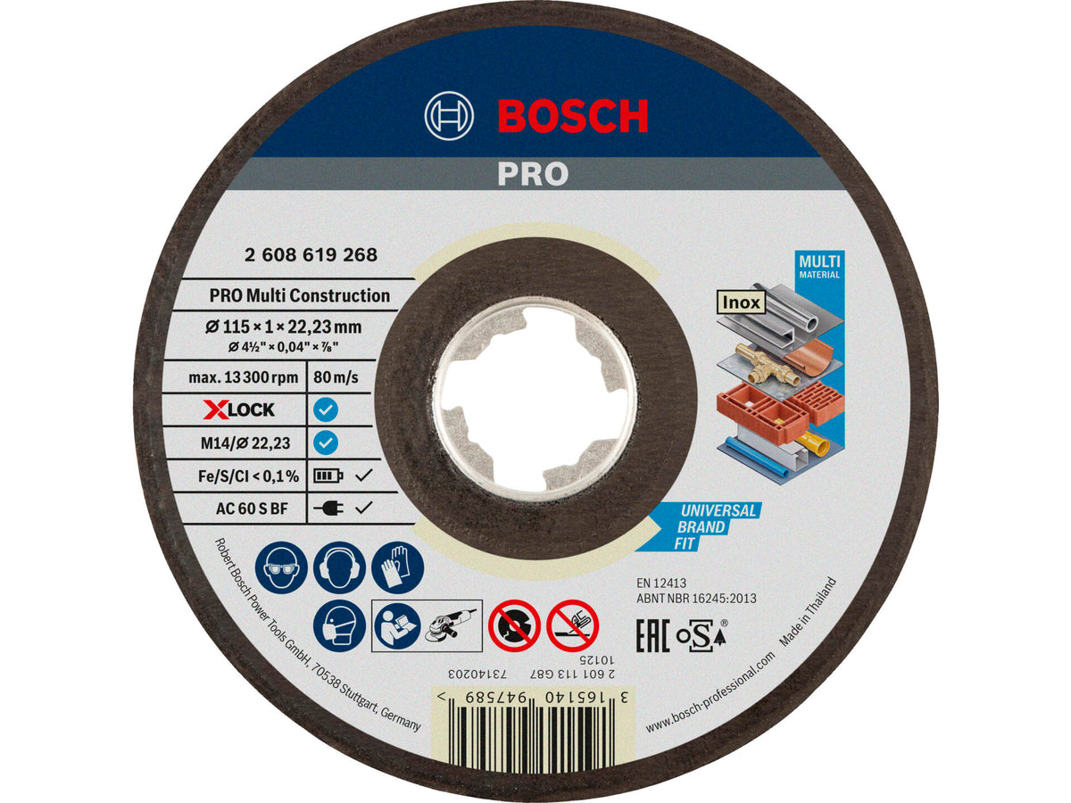 Bosch Professional X-Lock Multiconsturction doorslijpschijf 115x1x22,23 mm recht