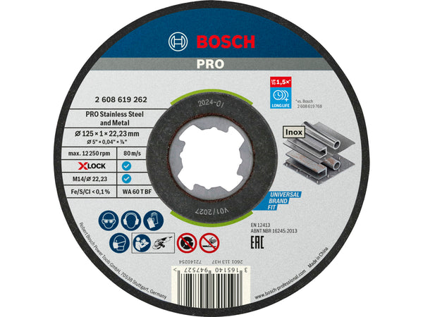 Bosch Professional X-Lock disque à tronçonner inox 25x1x22,23 mm plat
