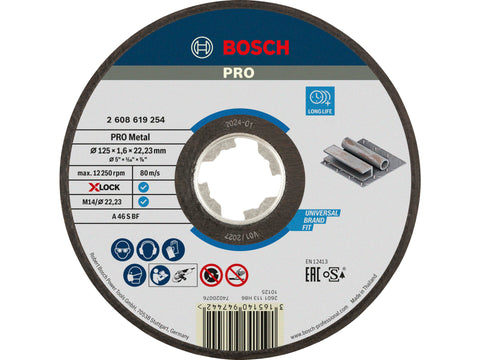 Bosch Professional X-Lock doorslijpschijf metaal 125x1,6x22,23 mm recht