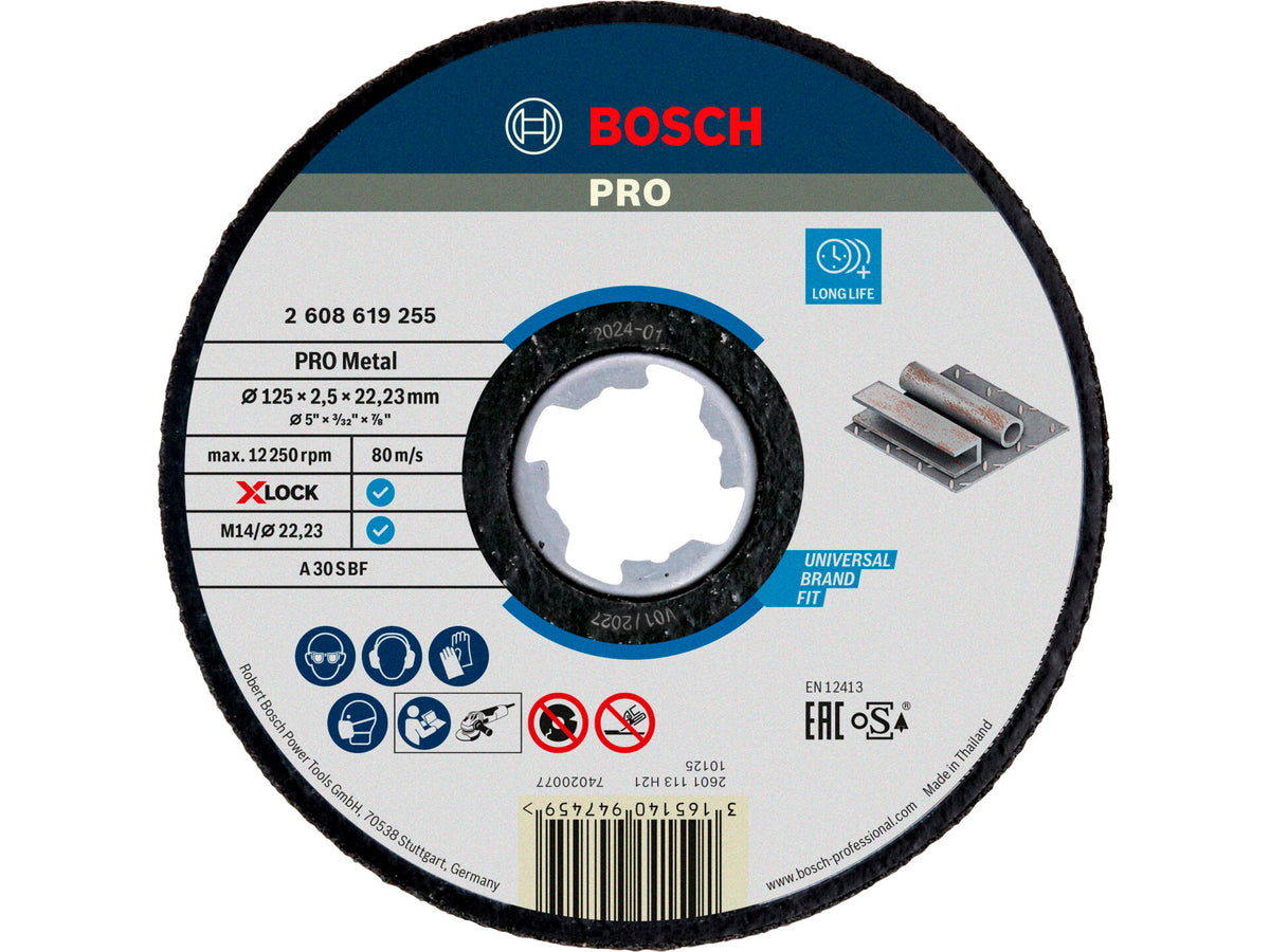 Bosch Professional X-Lock doorslijpschijf metaal 125x2,5x22,23 mm recht