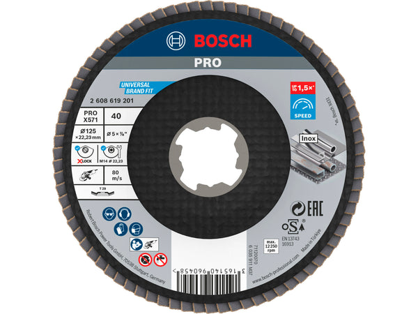 Bosch Professional X-Lock disque à lamelles métal 125x22,23 mm G40 oblique