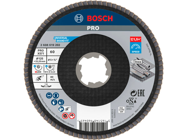 Bosch Professional X571 disque à lamelles X-lock G60 125mm incliné
