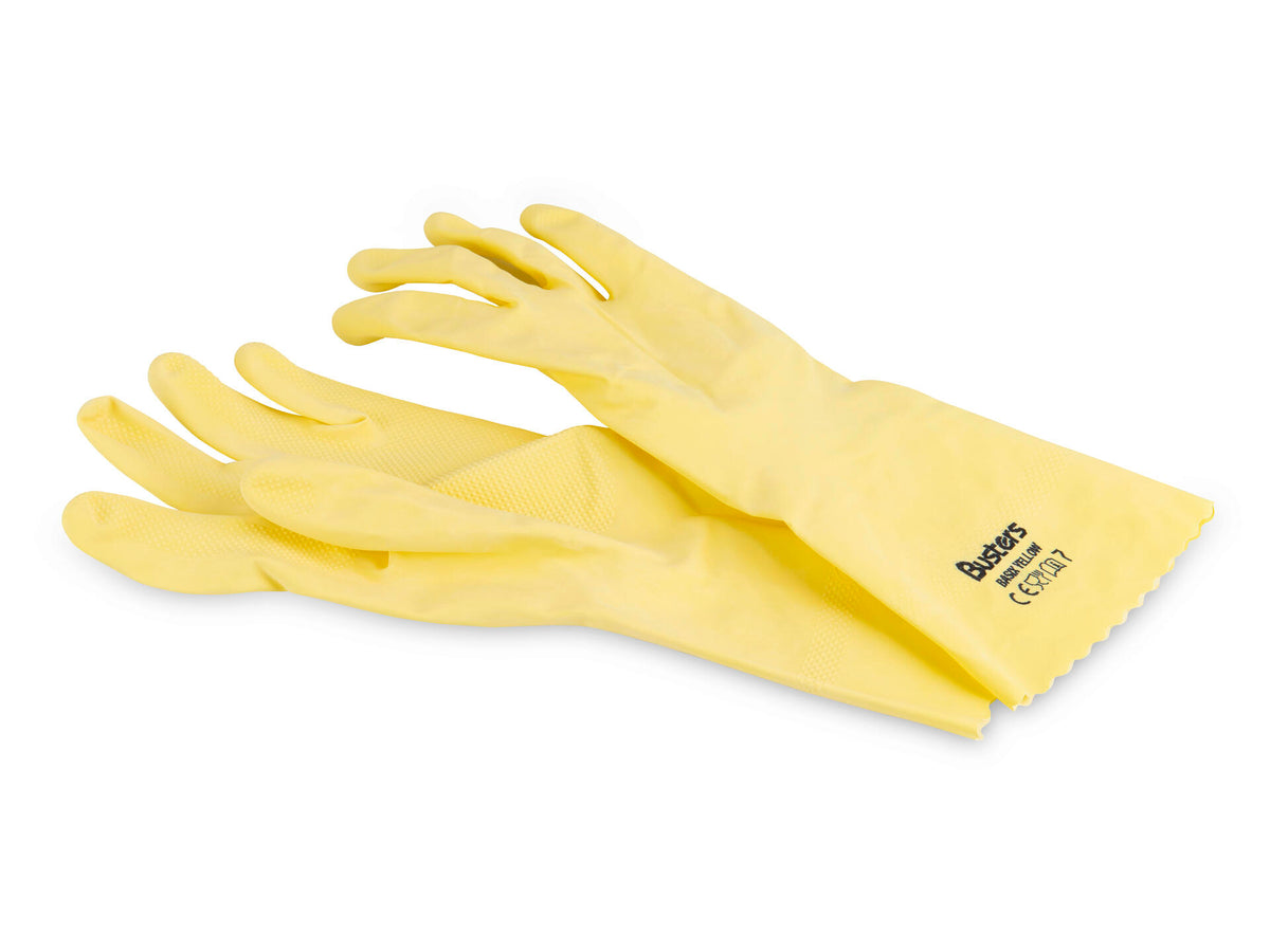 Busters Basix huishoudhandschoenen L/XL latex geel 3 paar