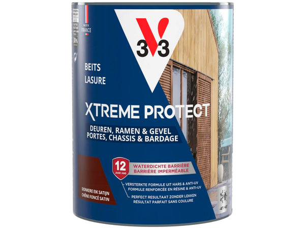V33 Xtreme Protect lasure portes & fenêtres 0,75l chêne foncé