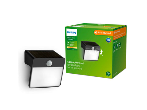 Philips Yarixa wandlamp solar 2,2W met bewegingssensor zwart