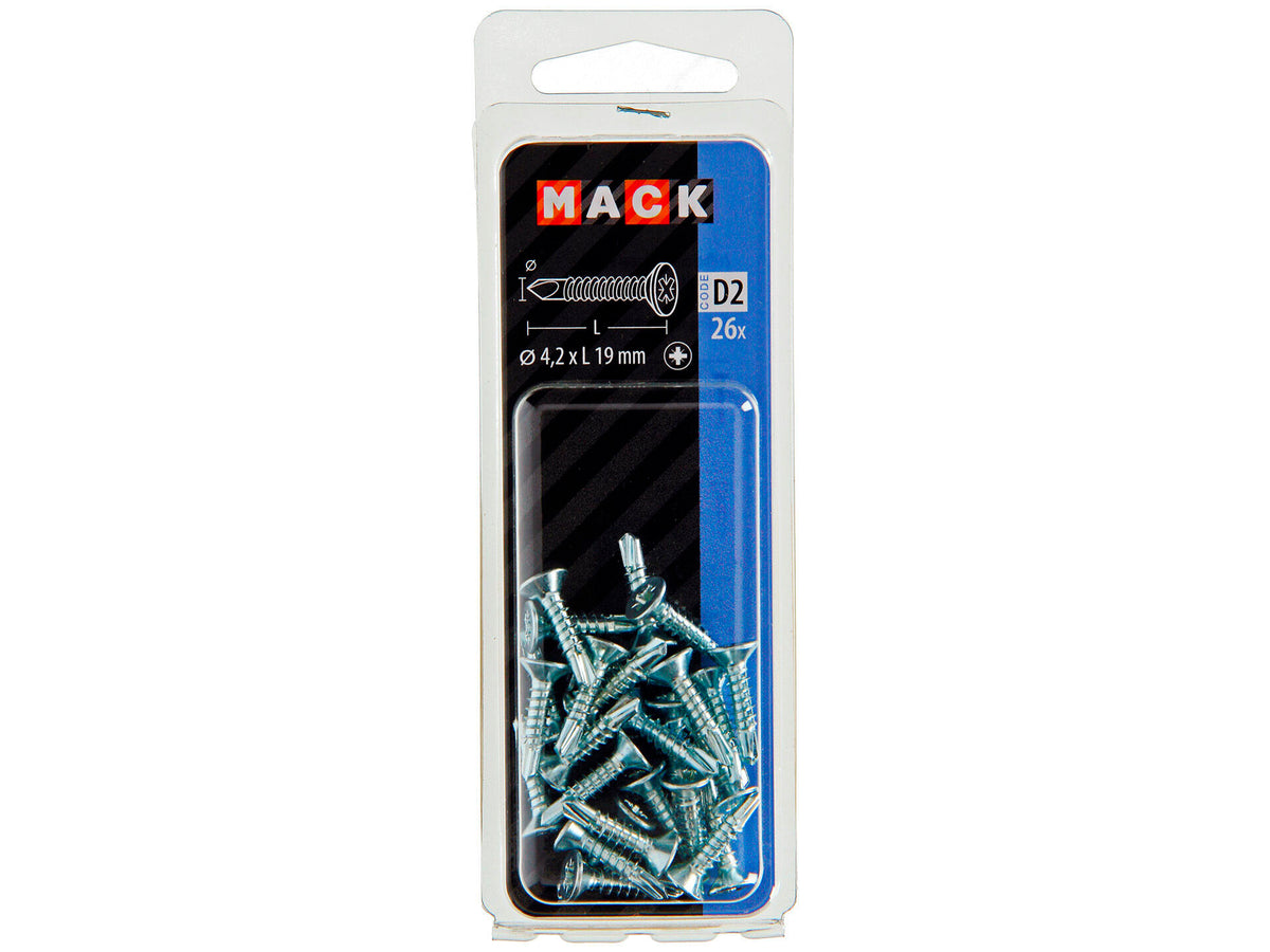 Mack Zelfborende schroeven PZ2 19x4,2 mm verzinkt 26 stuks