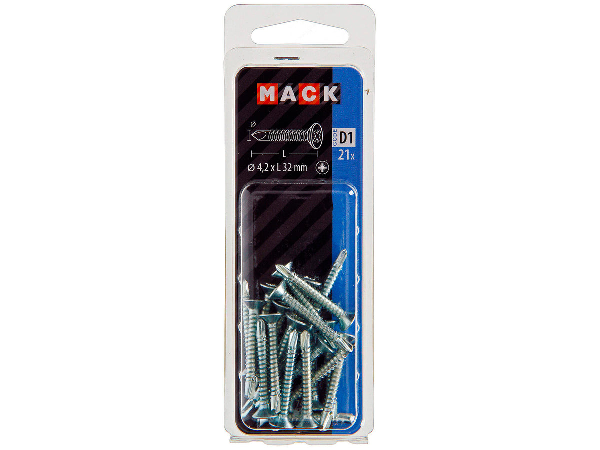 Mack Zelfborende schroeven PZ2 32x4,2 mm verzinkt 21 stuks