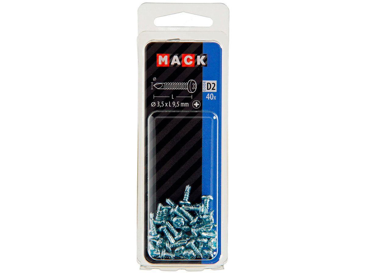 Mack Zelfborende schroeven PZ2 9,5x3,5 mm verzinkt 40 stuks