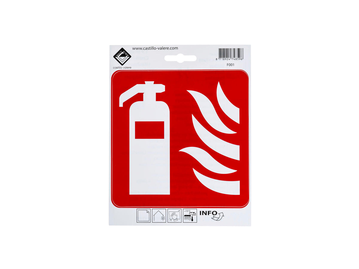 Zelfklevend pictogram brandblusser 15x15 cm