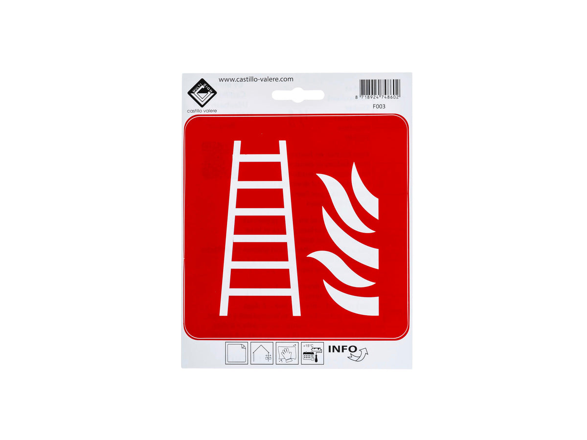 Zelfklevend pictogram brandladder 15x15 cm